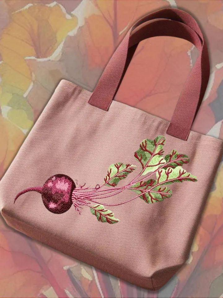 Machine embroidery design – Beetroot, in artistic satin stitch technique