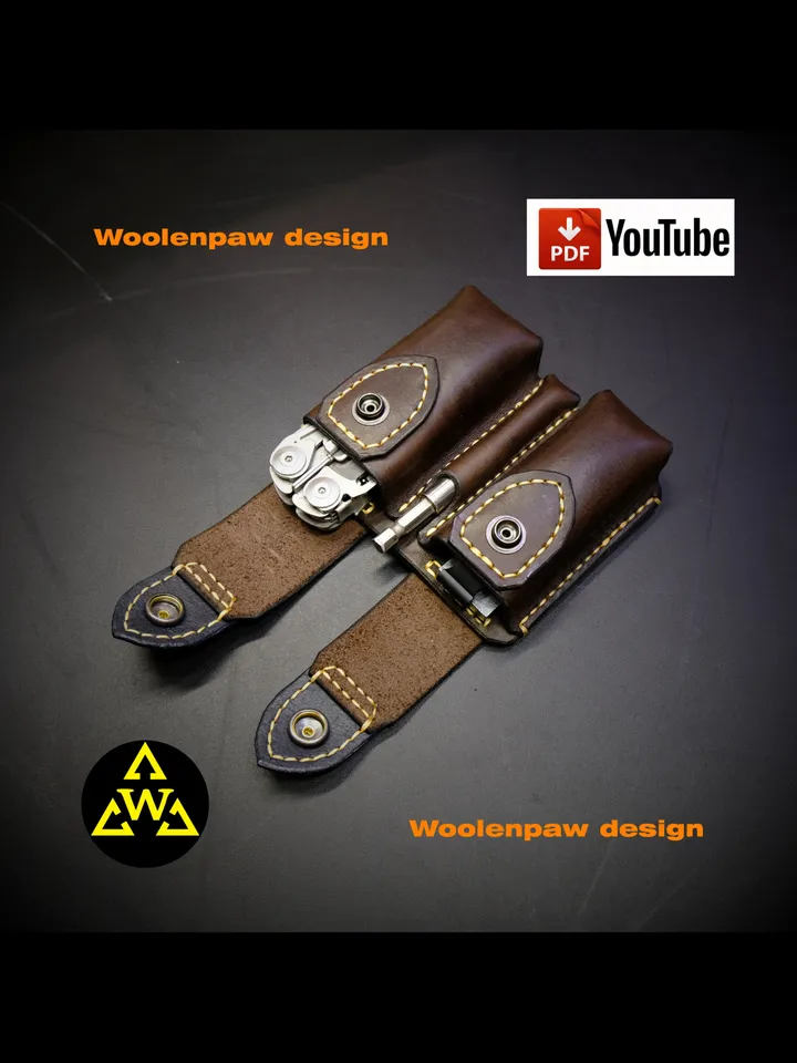 Leather pattern - EDC multi tool organizer-TRON. EDC41