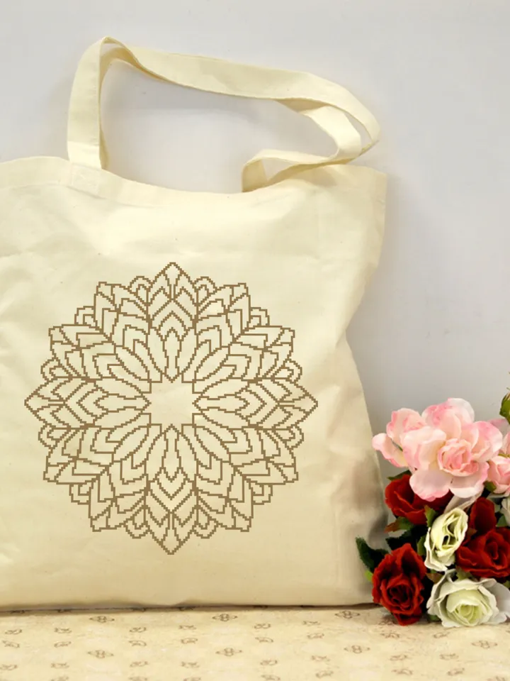 Mandala cross stitch pattern download PDF Simple mandala pattern digital PDF Monochrome cross stitch chart Quick cross stitch sampler #M81
