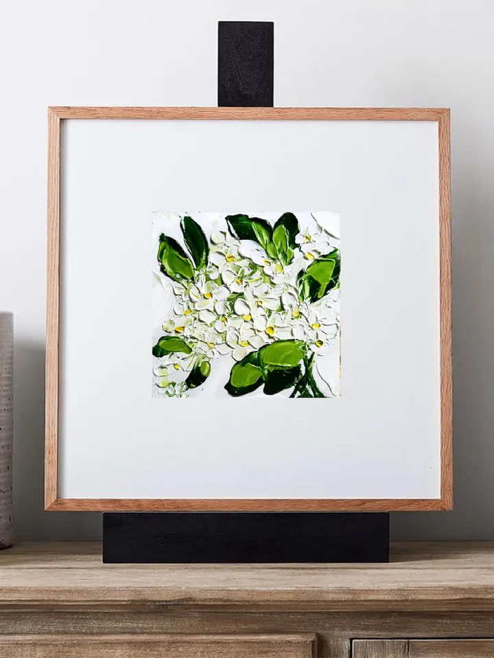 Lilac Painting Flower Original Art Impasto Oil Painting 4x4 painting Floral Small Painting by ArtProkopaloSv