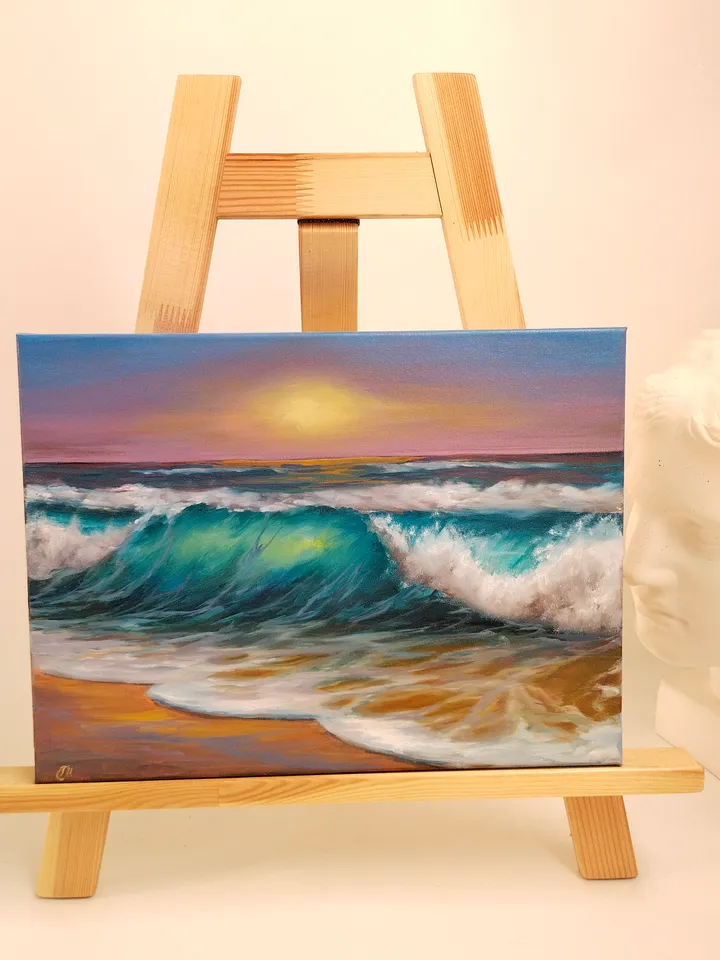 Sunset seascape oil painting