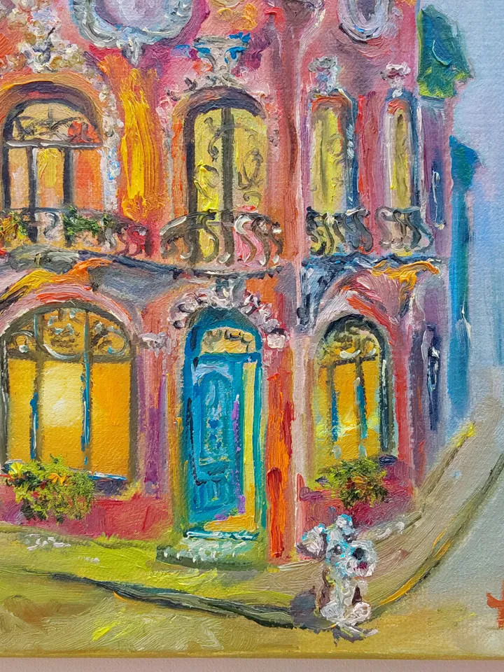 Oil painting on canvas "House in Baroque style" 25x35cm (10x14 inch)