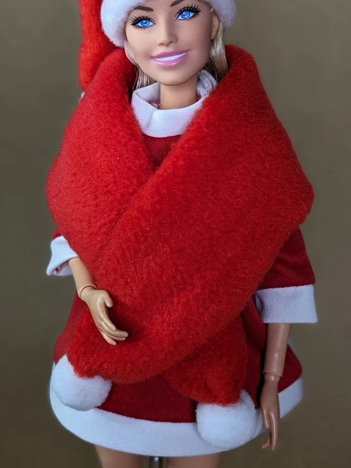 Mrs. Claus Santa Christmas costume for 1/6 scale fashion female dolls