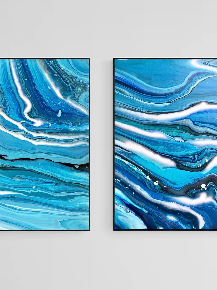 "Immersion" original abstract painting, fluid acrylic, abstract modern art