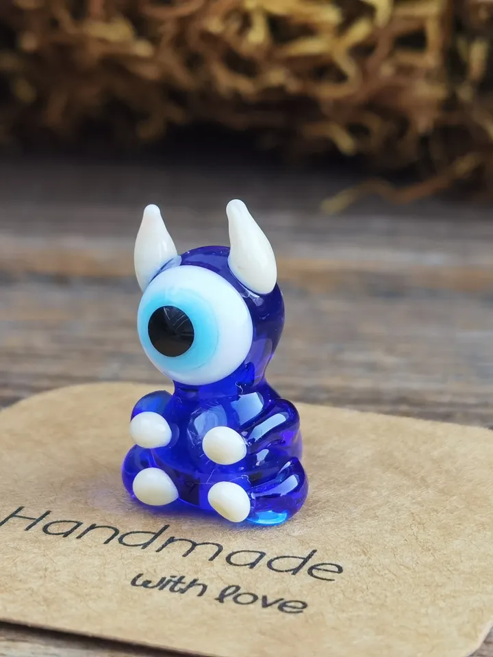 EVIL EYE monster figurine Tiny monster miniature glass monster figurine monster sculpture for terrarium decoration or fairy garden decor
