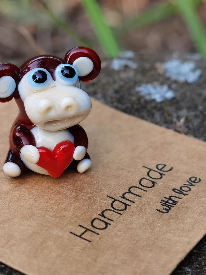 Monkey figurine Monkey miniature Monkey Tiny Monkey glass Monkey Tiny figurine Miniature animal