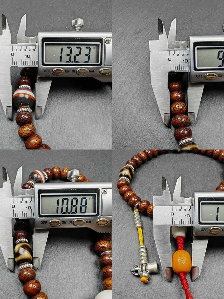 Gandhanra Authentic Tibetan Handhold Wrist Mala - 10mm Old Lotus Seed Beads Bracelet - Best Portable Buddhist Prayer Beads for Meditation