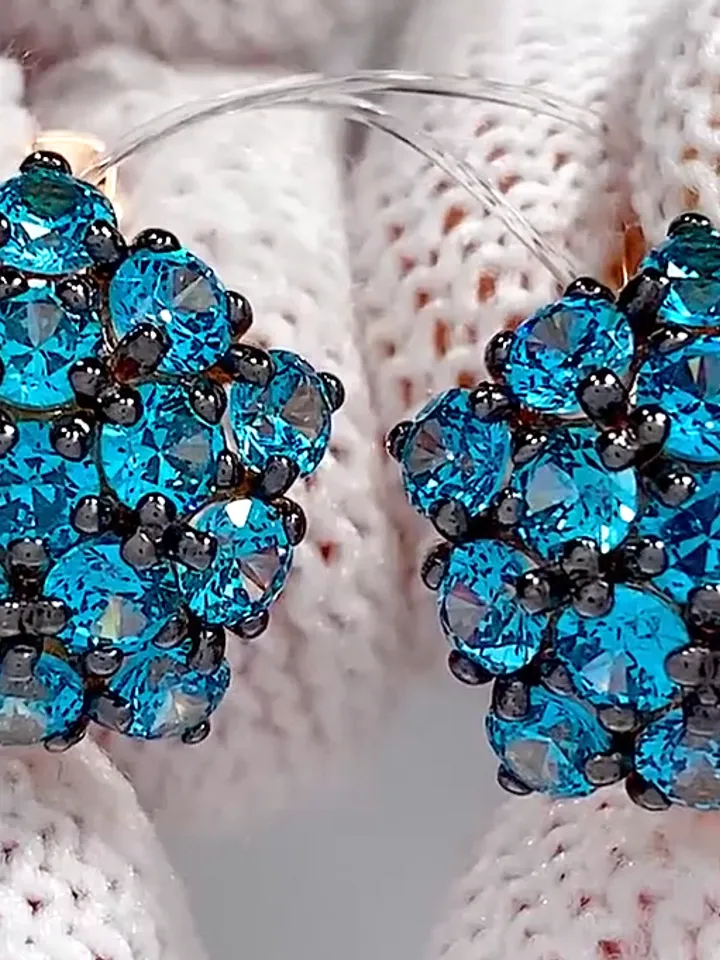 Earrings Silver gold plated 925 assay value with topaz