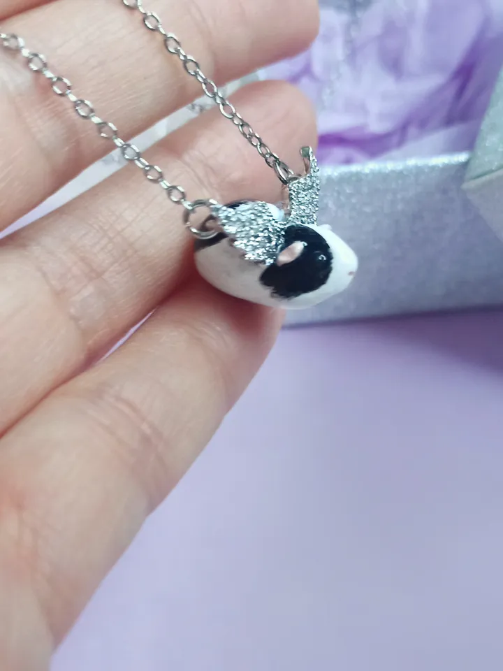Handmade guinea pig angel necklace (US discount)