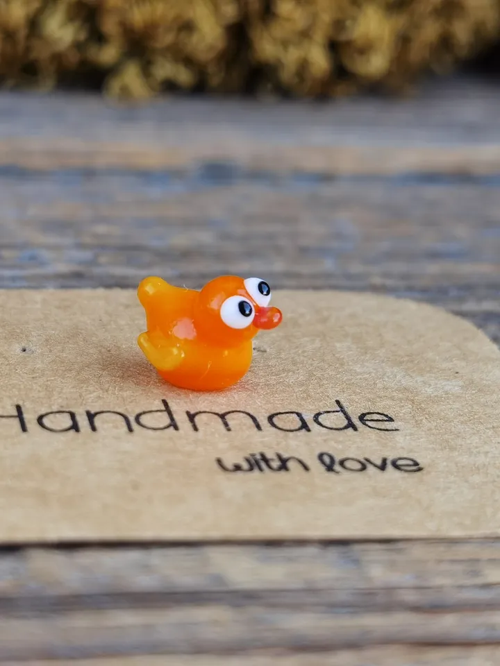 GLASS FIGURINES Duckling figurine Miniature Duck Glass duck Resin duckling Tiny duck Terrarium figurines Tiny bird Glass bird ornaments art