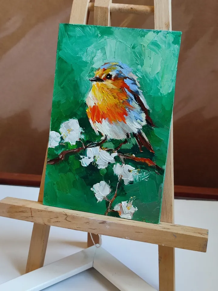 oil painting artistic Bird paintings 10 x15