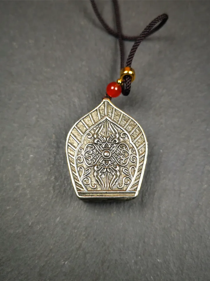 Gandhanra Handmade Tibetan Gau Ghau Shrine,Consecration Shri Devi Tsa Tsa,Drashi Lhamo,Zashi Lhamo ,Mini Tibetan Buddhist Altar Amulet