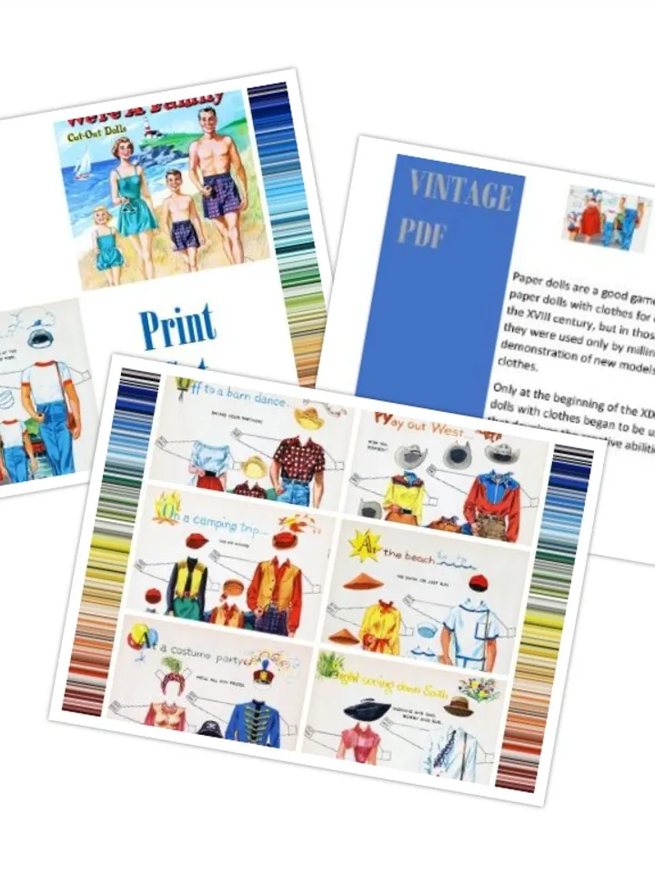 Paper dolls are a Family Digital Download PDF