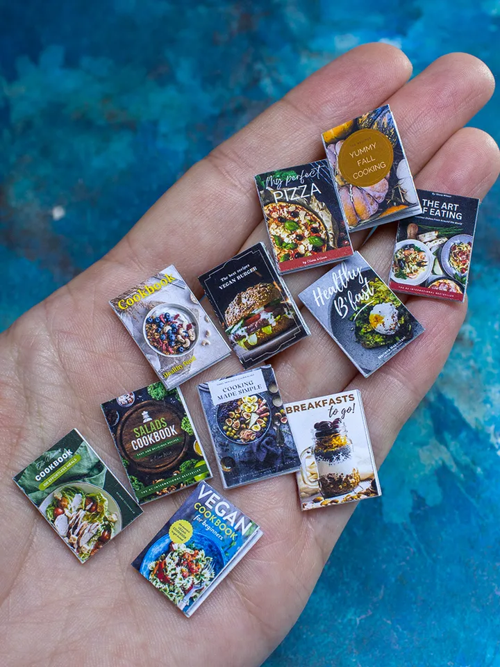 TEMPLATE 11pcs Miniature cooking booklets on A4 sheet