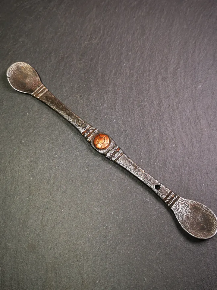 Gandhanra Handmad Tibetan Buddhist Tsog Offering Spoon,Serving Ritual Implement for Worship Ceremony,7.5" Length