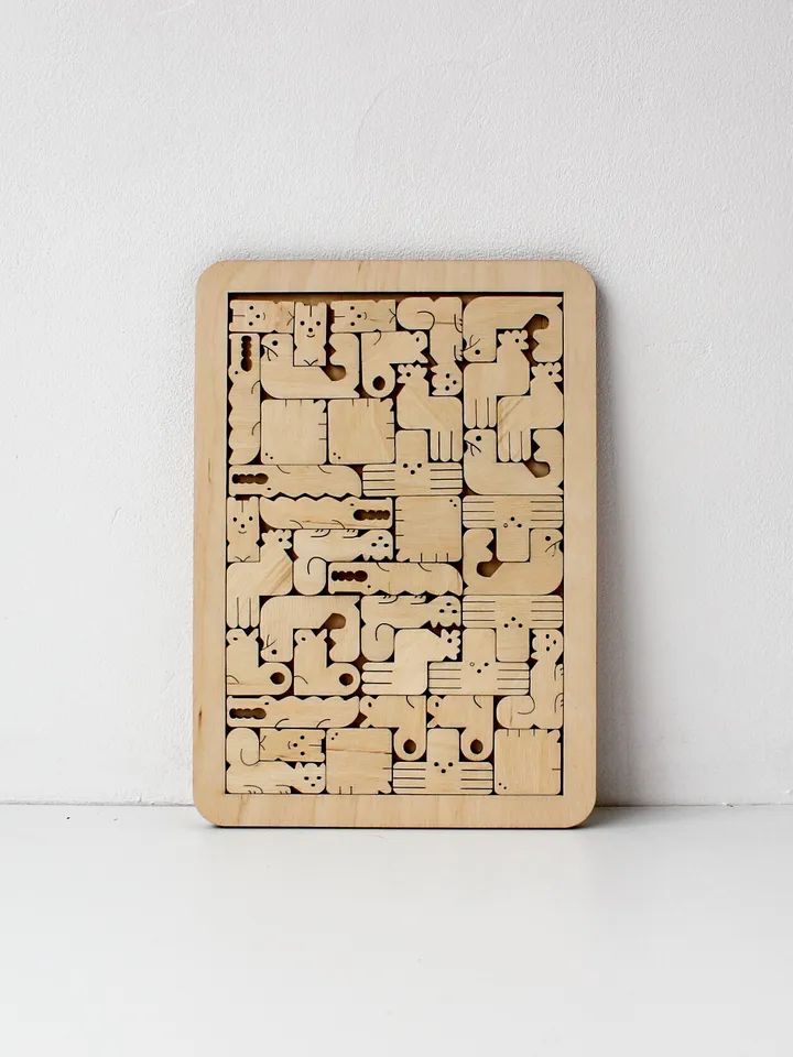 Wooden Puzzle - animals, Toddler Toys Age 2 3 4 5 year, Wood Montessori toy