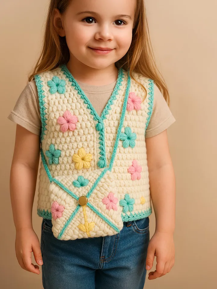 Pastel Flower Crochet Envelope Bag PDF Pattern โ DIY Soft Texture Crossbody Pouch Tutorial โ Colorful Yarn Purse Design
