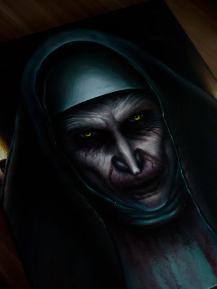 Oil painting The Nun Demon Nun