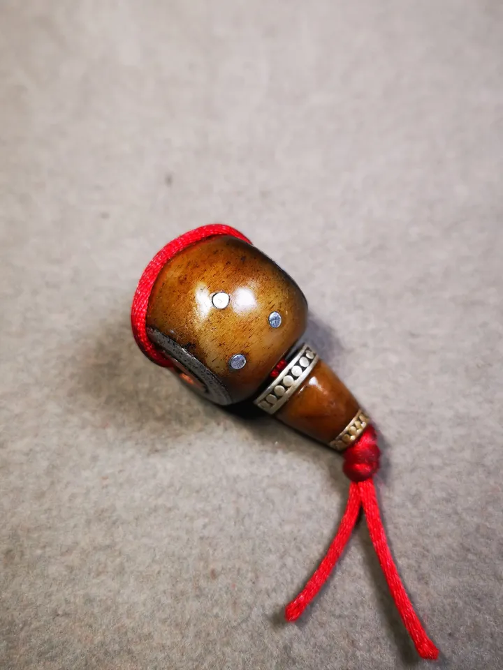 Gandhanra Tibetan Yak Bone Carved Guru Bead,Big Size T-drilled 3-Hole Prayer Bead,Mala Bead,Connector Bead for Buddhist Bead Accessories