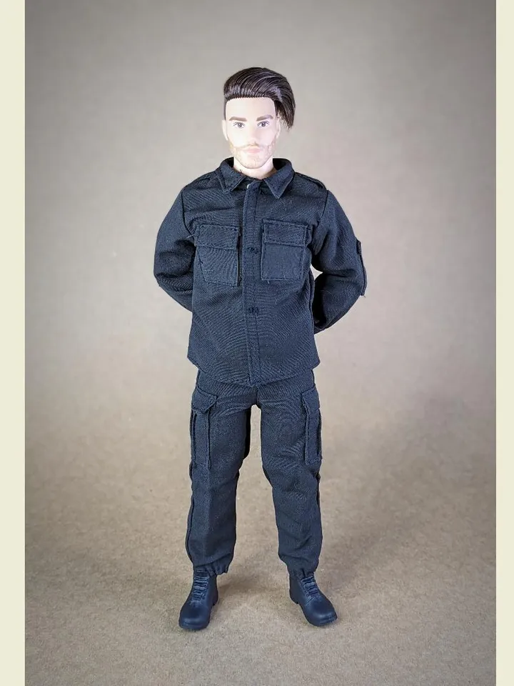 Black military set for 12 inch male dolls