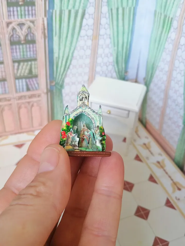 Nativity Scene. Dollhouse Miniature. 1:12. Handmade. Christmas. Christmas Gift. Author's design.