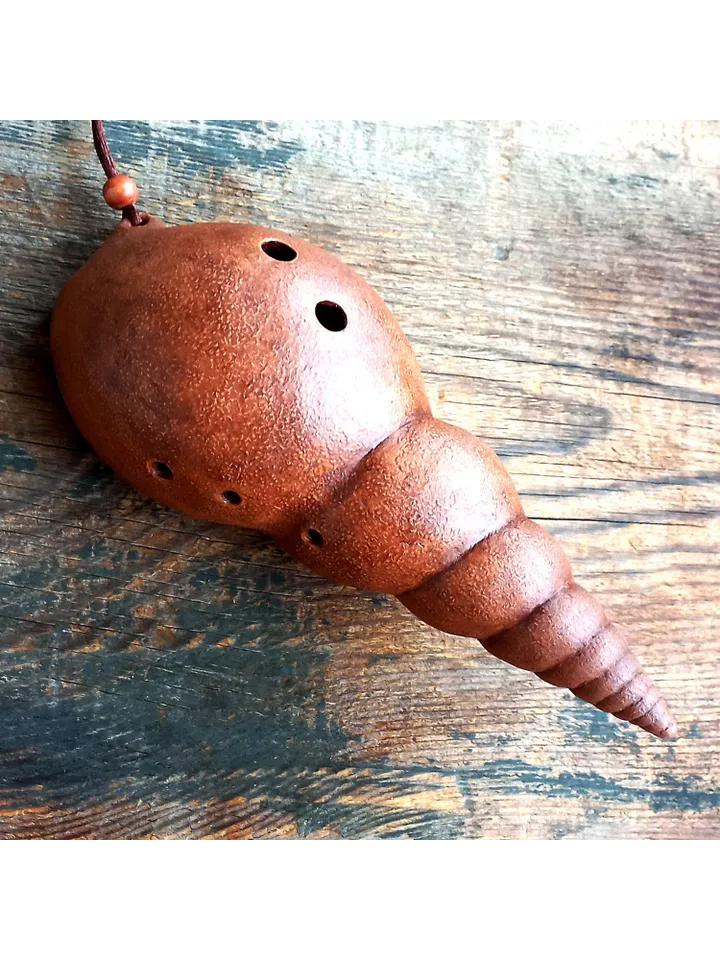 Ocarina "Meditation" / pentatonic / ceramic shell flute / low sound