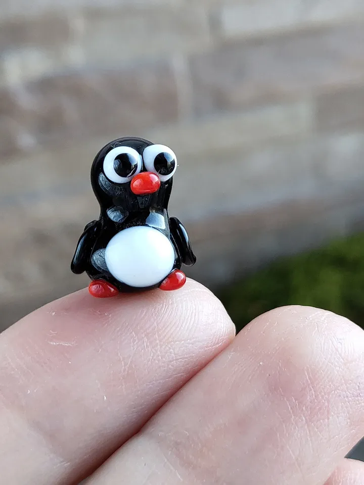 MINIATURE ANIMALS Penguin figurine Penguin miniature Baby penguin Glass penguin decor penguin gift Tiny Penguin Glass figurines Ornaments
