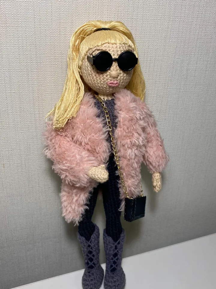 Crochet handmade doll Stylish girl