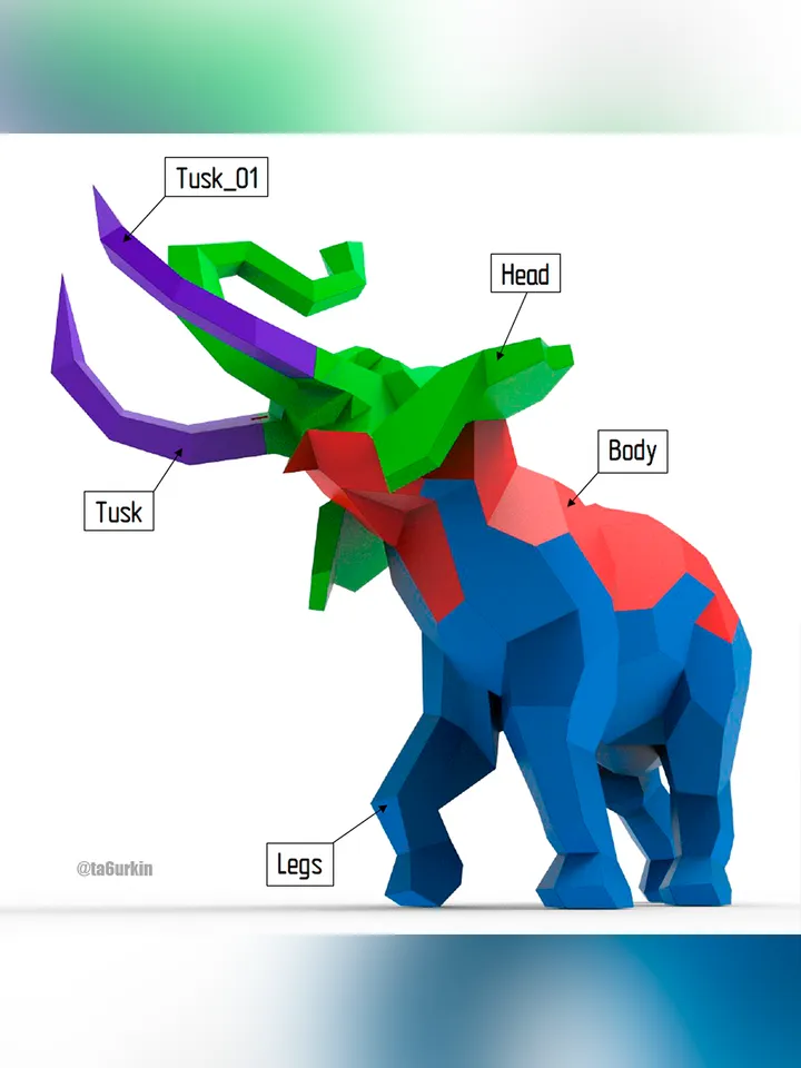 Welding Project Plans Drawings Elephant (DXF, PDF)