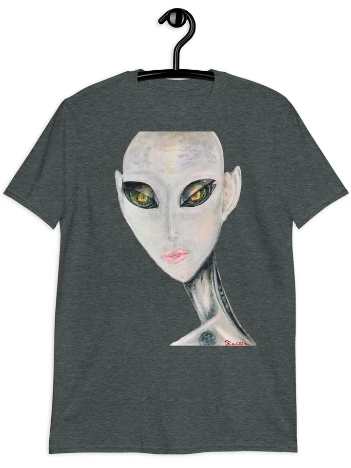 Alien Short-Sleeve Unisex T-Shirt made with my original unique acrylic painting.