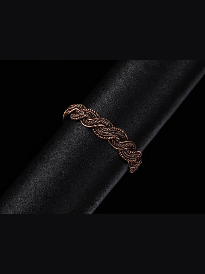 Copper wire wrapped bracelet for woman 7th Anniversary gift Small size bracelet