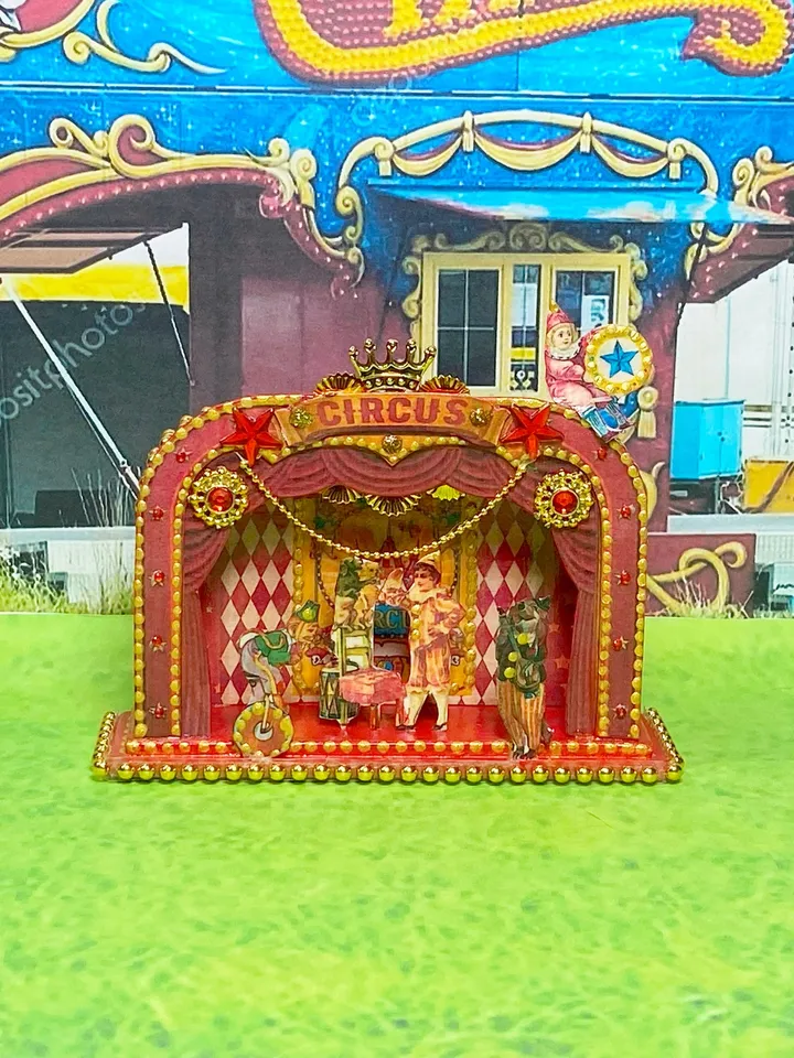 Puppet Circus. 1:12. dollhouse miniature. Puppet show.
