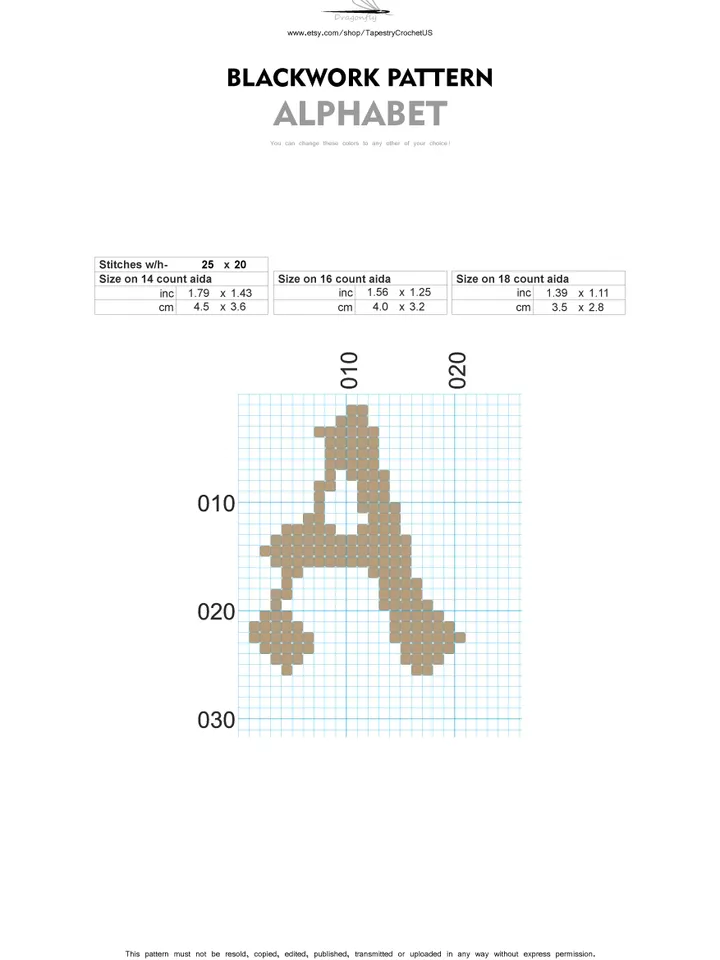 Blackwork patterns - Alphabet - Cross Stitch Pattern - Embroidery Sampler - Carpet Cross Stitch