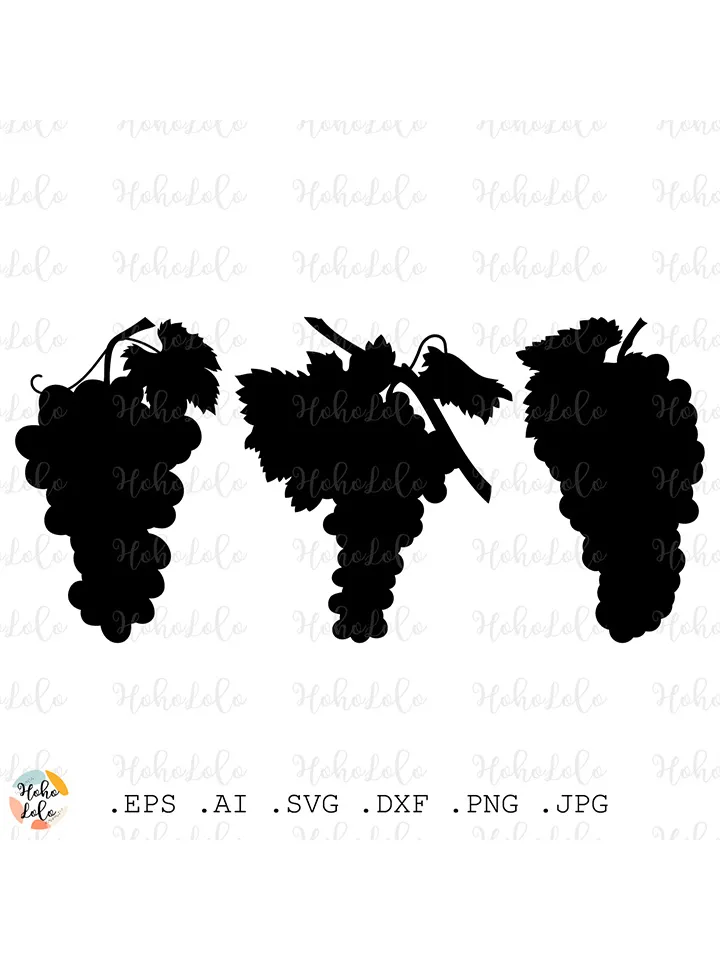 Grapes Svg, Grapes Silhouette, Grapes Template Dxf, Grapes Cricut