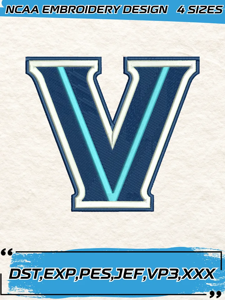 Villanova Wildcats Embroidery Designs,NCAA Logo Embroidery Design,Machine Embroidery Design File,4 Sizes, Digital Download