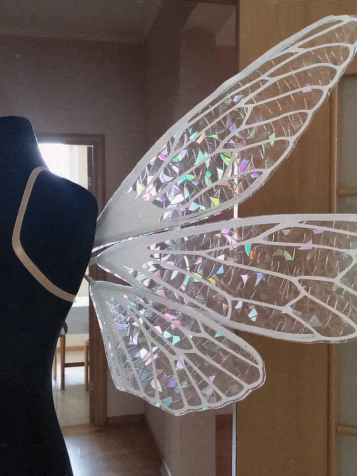 Rainbow holographic fairy wings