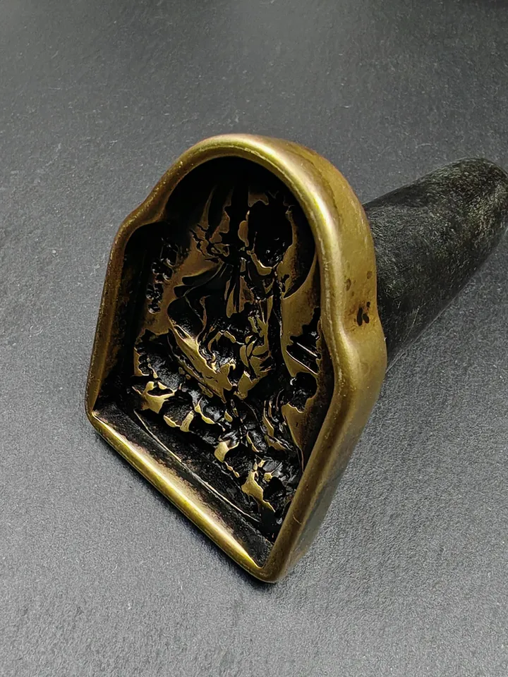 Gandhanra Old Tsa Tsa Mold of Guru Rinpoche - Tibetan Buddha Statue Mould for Votive Offering, 5.5cm Padmasambhava Design Clay Art Mold