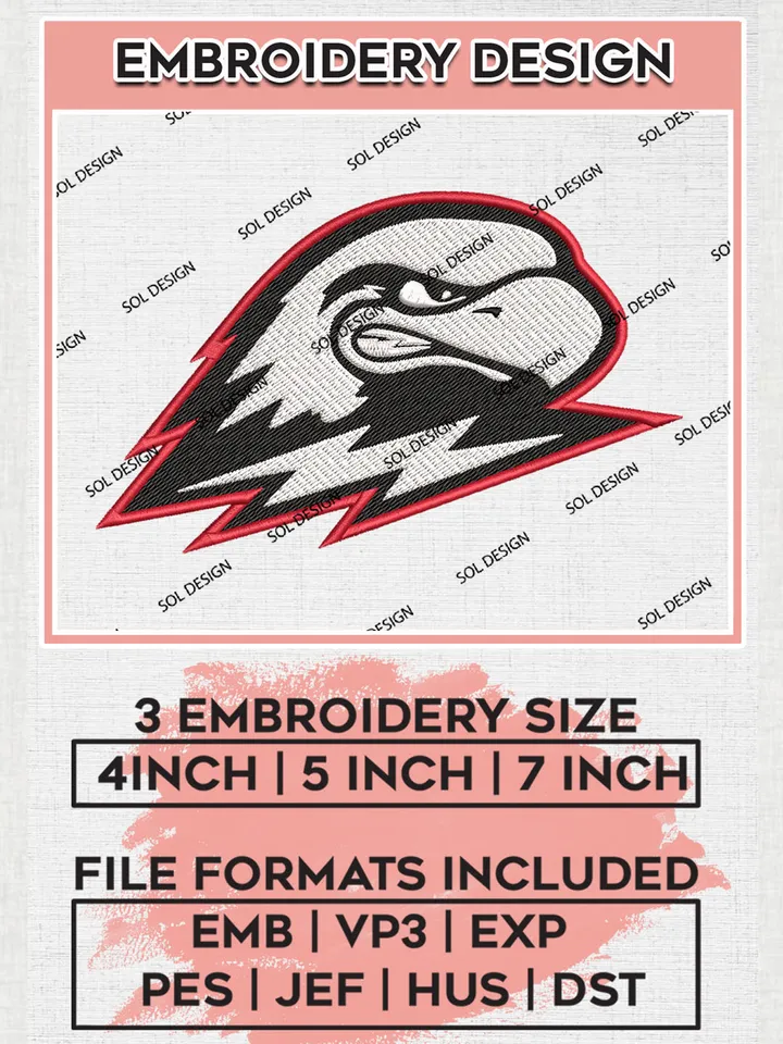Southern Utah Thunderbirds Head Mascot Logo Machine Embroidery Design, NCAA Southern Utah Thunderbirds Embroidery Design Design files, NCAA Team Embroidery Designs, NCAA Machine Embroidery Designs, Digital Download