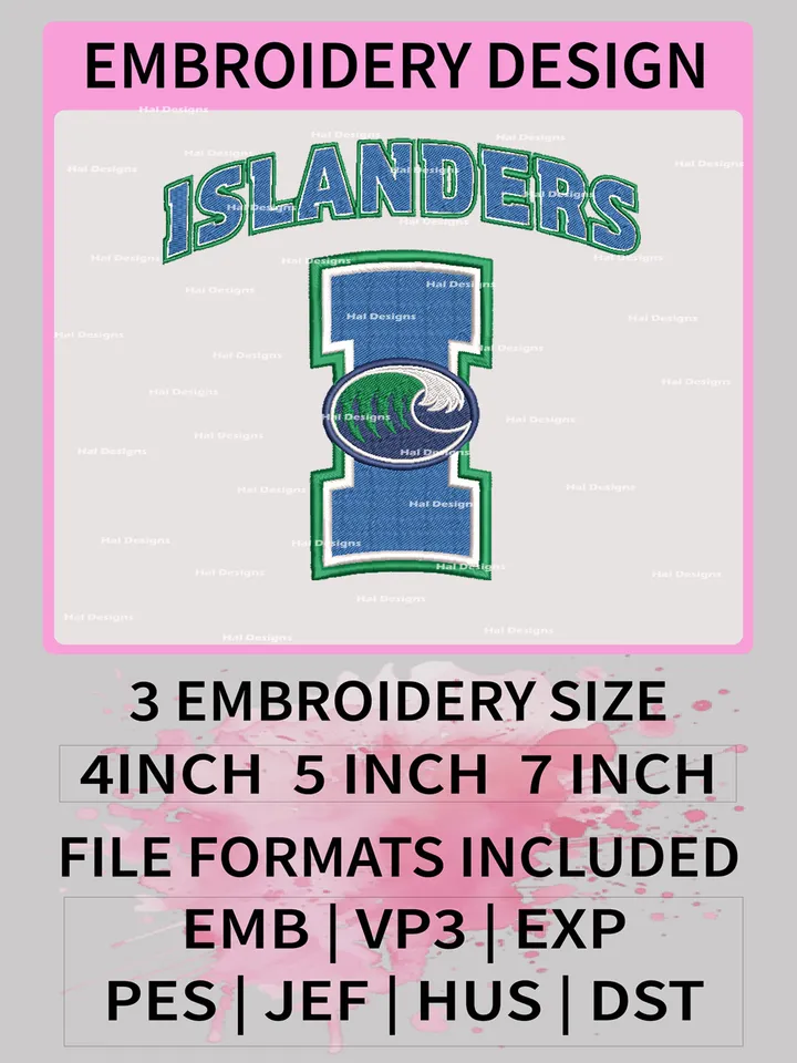 NCAA Texas A&M-Corpus Christi Islanders Embroidery File, 3 Sizes, 6 Formats, NCAA Machine Embroidery Design, NCAA Logo, NCAA Teams