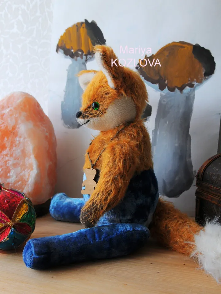 DIY Funny Fox in Pants PDF Pattern for 14" (36 cm) fully jointed stuffed toy teddy friend orange fox sewing pattern pdf