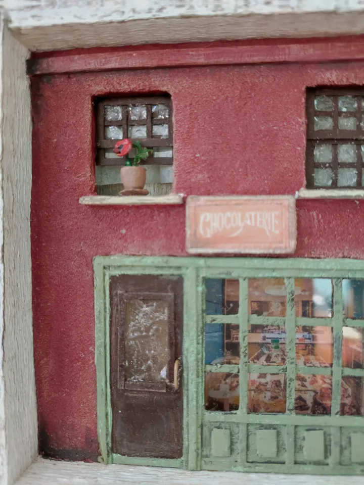 Shadow box 3D painting miniature on the wall Old Confectionery