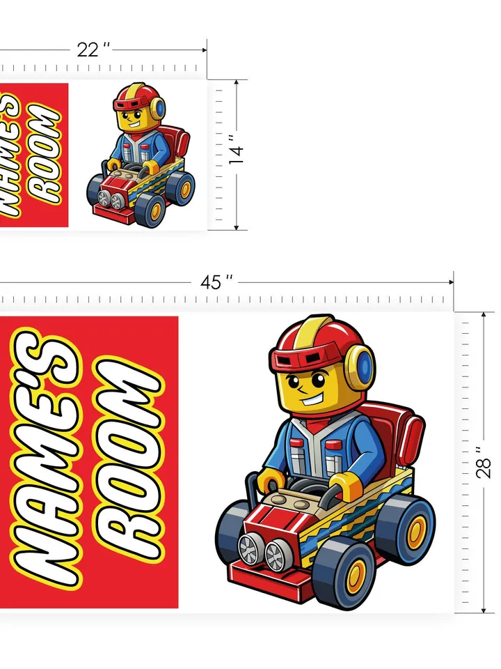 Personalized Building blocks Wall Decal Bricks Man cave Custom name Sticker Playroom Decor Gift el180