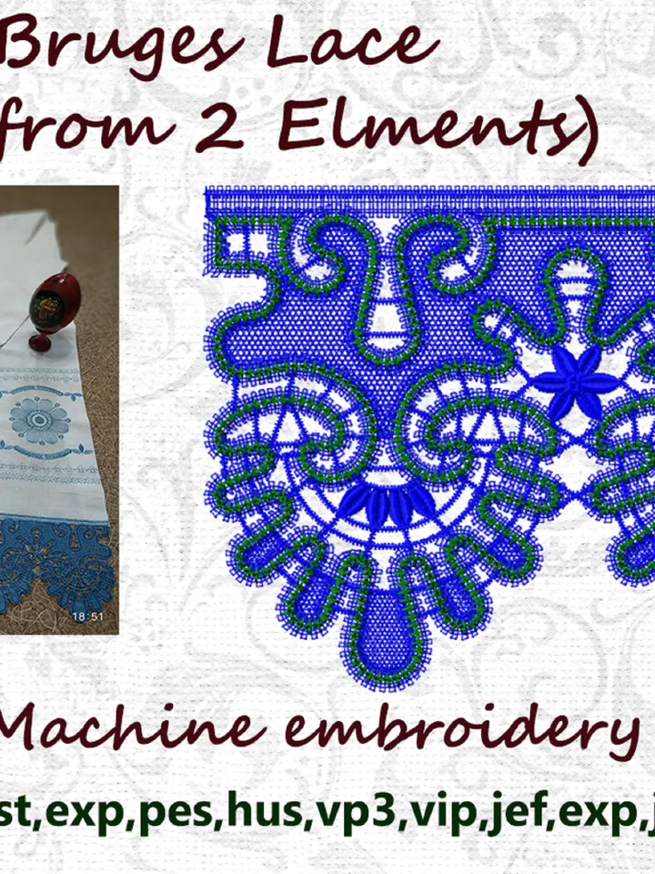 FSL Bruges Lace 2 Sizes Embroidery Design