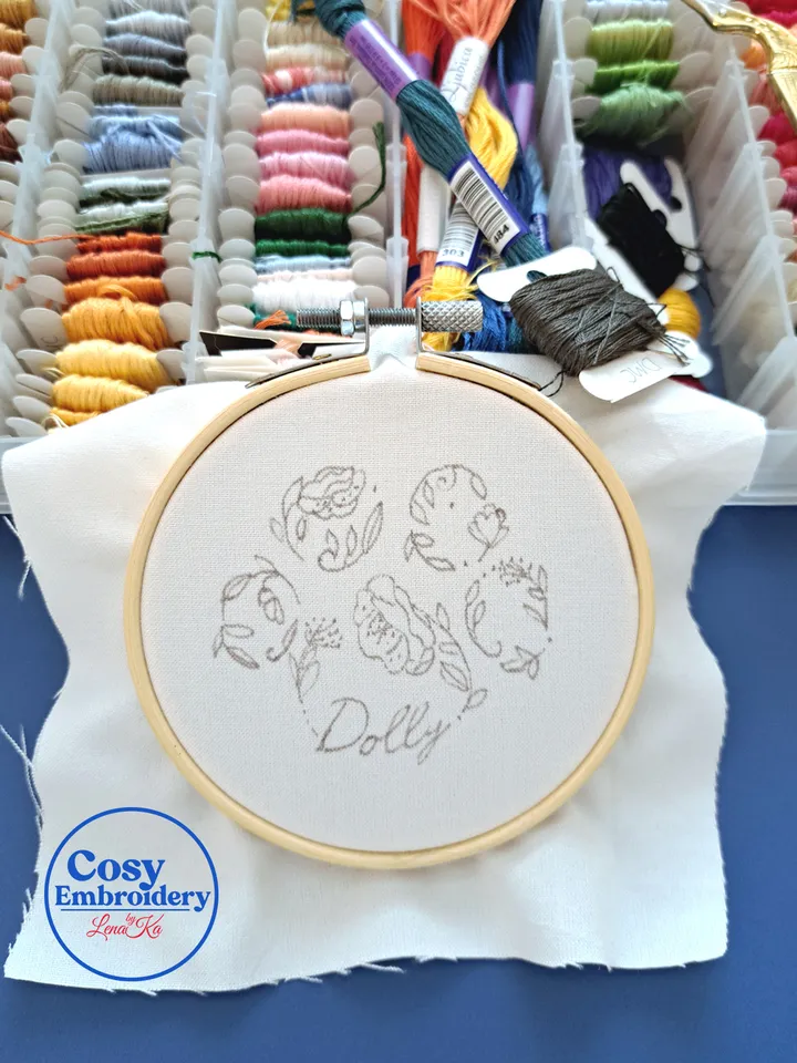 Personalized Pet Paw Embroidery Pattern Custom Dog Cat Name Design Step-by-Step Beginner Friendly PDF Tutorial DIY Unique Hoop Art