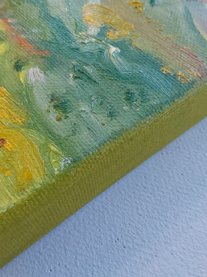Oil painting on canvas "Sunny Valley" 30x24cm (12x9.6 inch)