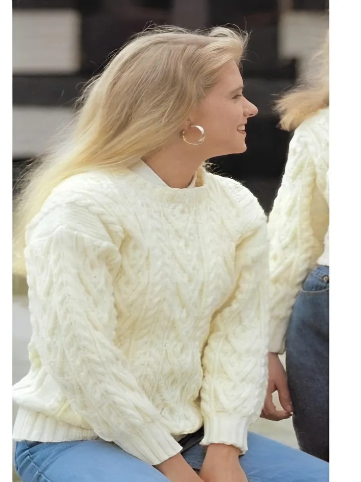 Sweater knitting pattern, women ladies sweater, aran sweater pdf