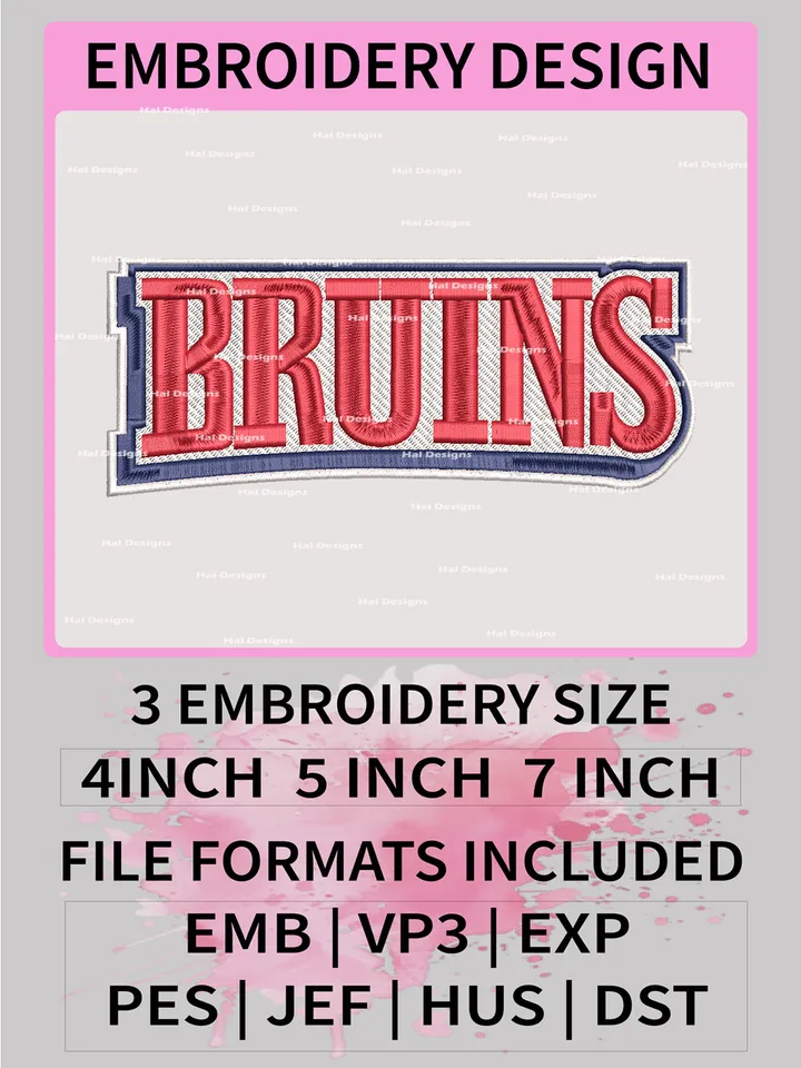 NCAA Belmont Bruins Embroidery File, 3 Sizes, 6 Formats, NCAA Machine Embroidery Design, NCAA Logo, NCAA Teams