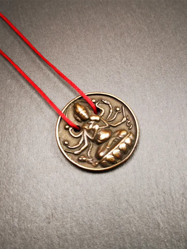 Gandhanra Old Tibetan Buddha Statue Pendant,Usnisa Vijaya,Victory Dharani,1.4"