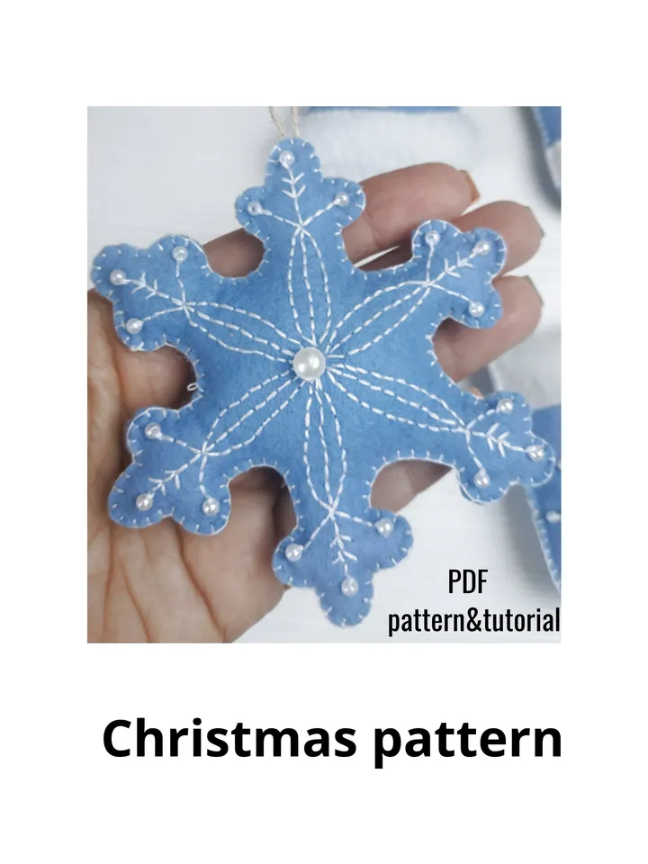 Christmas pattern, felt pattern PDF, felt Christmas ornament, Christmas decor, Christmas gift, set of 6 felt plush sewing pattern, Xmas tree ornament