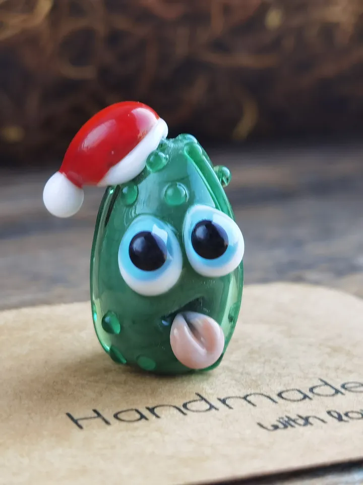 Pickle ornaments miniature pickle tiny glass animals cucumber figurine Christmas ornaments Glass pickle decor pickle gifts Car